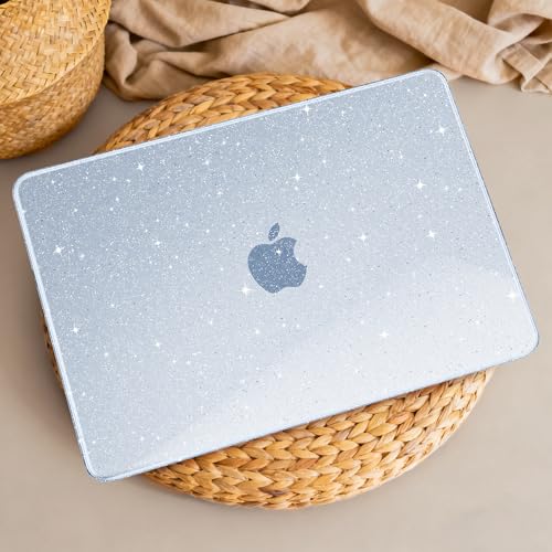 May Chen Compatible with MacBook Neo 13 inch Case 2026 Model A3404, Plastic Hard Shell,Keyboard Cover,Screen Protector,Dust Plug, for MacBook Neo 13" with A18 Pro Chip, Glitter Blue - color: Glitter Blue