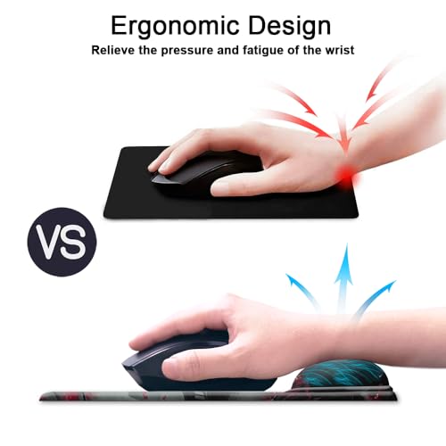 HOPONY Gel Wrist Rest Mouse Pad-Ergonomic Office Mousepad with Wrist Support-Non-Slip,Design Desk Accessories Mat for Home&Game Decor Japanese Cherry Blossom - color: Japanese Cherry Blossom
