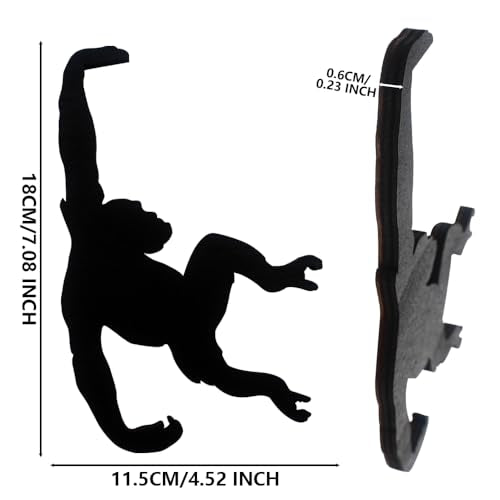Orangutan Banana Hook Monkey Shaped Bag Coat Hat Key Holder Rack Funny Gift Wall Mounted Door Home Decor for Storage Living Room (2 Pieces Orangutan) - color: 2 Pieces Orangutan
