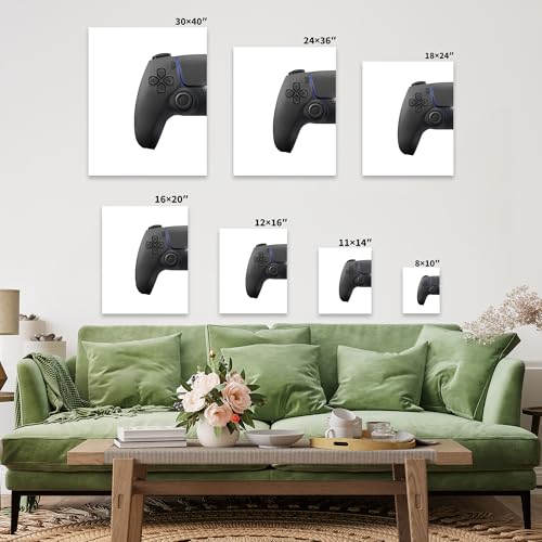 Poster Master 2-Piece Video Game Canvas - Retro Gaming Print - Game Controller Art - Black & White Wall Design - Geeky & Pop Art - Great Gaming Room or Office Decor - Available in 8x10 to 30x40 - color: Style-01