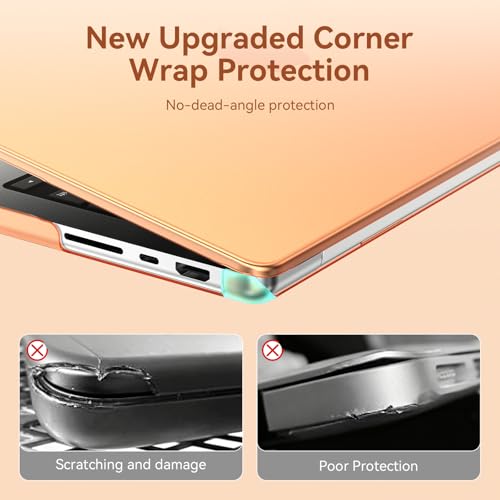 EooCoo Compatible with MacBook Air 13 inch Case M5 2026-2022 M4 M3 M2 Model A3449 A3240 A3113 A2681, Mac Air 13.6 inch Hard Shell & Keyboard Cover & Screen Film & Type-C, Frost Orange - color: Original Cosmic Orange