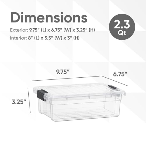 Superio Clear Storage Boxes with Lids, 2.3 Quart Plastic Container Bins for Organizing, Stackable Crates, BPA Free, Non Toxic, Odor Free, Organizers for Home, Office and Dorm, 5 Pack - size: 2.3 Qt, style: 5 Pack