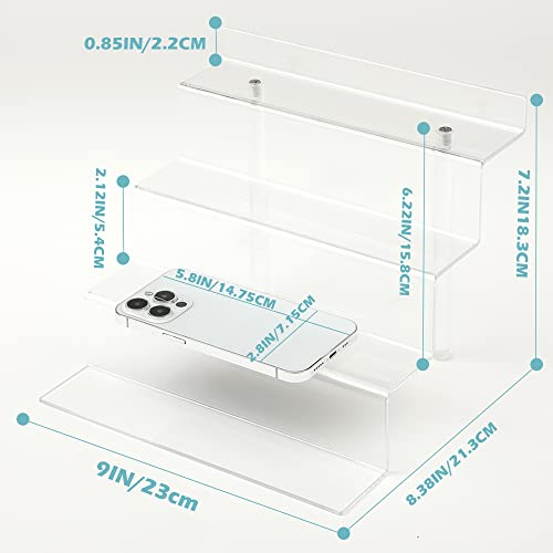 Acrylic Stands for Display,4 Tier Clear Cupcakes Perfumes Figurines Display Stand Risers Shelf Vendors Amiibo Funko Cupcakes Perfumes Candies Cosmetics Decoration and Organizer - color: 2P-9X6-Clear