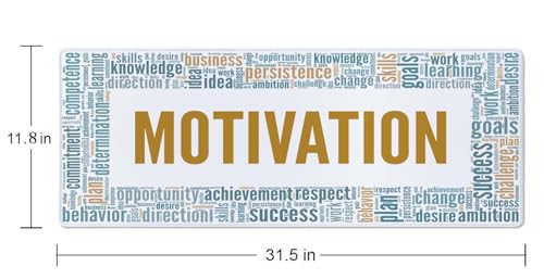 Motivation Gaming Mouse Pad XL Extended Large Desk Mat Big Mousepad Non-Slip Rubber Base Stitched Edge Long Desk Pad for Desktop PC Computer Gamer,31.5×11.8 Inch - color: Motivation