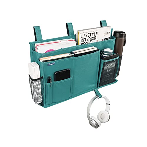Surblue Caddy Hanging Organizer Bedside Storage Bag for Bunk and Hospital Beds, Teal, L - color: R-Teal, size: Large