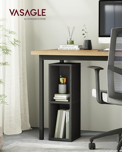 VASAGLE CUSTOS Collection - Bookshelf, 2-Tier Bookcase, Book Shelf, Open Storage Shelf, 9.4 x 7.9 x 25.2 Inches, for Living Room, Home Office, Dining Room, Ebony Black ULBC522B01 - color: Ebony Black, size: 2 Tiers (7.9"W)
