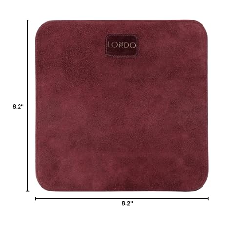 Londo Top Grain Leather Mouse Pad with Wrist Rest – Ergonomic Support, Non-Slip Base, Smooth Surface - color: Purple