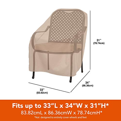 Modern Leisure Basics Patio Chair Cover - Weather-Resistant Fabric - Furniture Protection Perfect for Patio, Deck, and Porch - 33" L x 34" W x 31" H - Khaki - color: Khaki, size: 33"L x 34"W x 31"H - Khaki, style: Chair