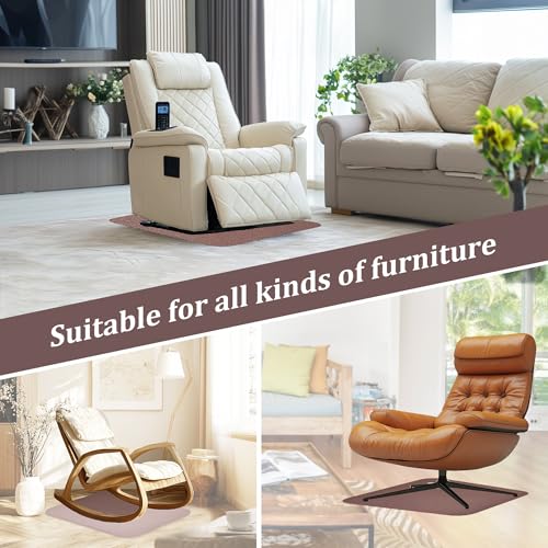 Recliner Pads for Hardwood Floors, Under Recliner Mat Floor Protectors Furniture Pads to Keep Furniture from Sliding Swivel Chairs Recliner mats for Hardwood Floors Non Slip Furniture Pads - size: Sq-Brown-30"x30"