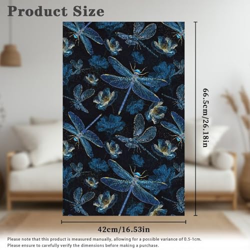 Blue Dragonfly Floral Print Recliner Headrest Protectors, Anti-Wear Sofa Headrest Protective Cover for Furniture Slipcovers Headrest Cover for Sofa Furniture Chair Theater Seat - color: Blue Dragonfly Floral