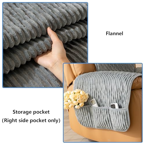 Recliner Chair Covers That Stay in Place, Waterproof Recliner Sofa Cover, Non-Slip Chair Protector, Washable Furniture Cover for Dogs, Cats and Kids (Bluegray, 23.6" Recliner Chair) - color: Bluegray