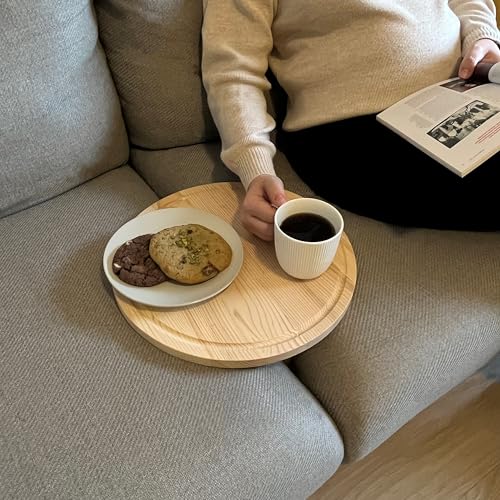 Sofa Tray – Wooden Foldable Sofa Tray Table for Seat Cushion, Perfect for Coffee & Remote Control, Solid Wood Sofa Tray Table, Solid Spruce Couch Table (Natural, Medium 14") - color: Natural, size: Medium 14"