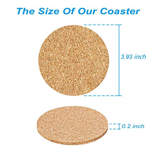 12 Pcs Cork Coaster for Drink, Absorbent Heat Resistant Reusable Tea or Coffee Coaster, Blank Coasters for Crafts,Warm Gifts Cork Coasters for Relatives and Friends. - size: 0.2 inches thickness
