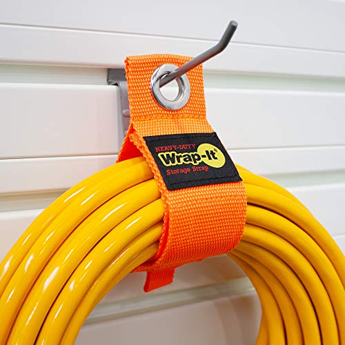 Heavy-Duty Wrap-It Storage Straps - 13-inch (6-Pack) Blaze Orange - Garage Organizer and Extension Cord Hanger for Garage Gadgets - color: Blaze Orange, size: 13-in. (6-Pack)
