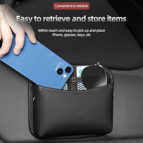 Universal Car Side Pocket Organizer for Car Seat, PU Leather Car Pocket Pouch, Door, Window, Console, Keys Cards Cell Phone Sunglasses Holder for Car, Multifunctional Car Organizer Accessories.