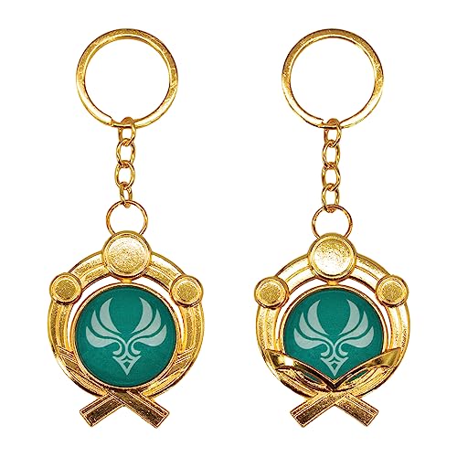 Impact Videogame Colorful Lanyard Keychains Stickers - color: Inazuma Anemo
