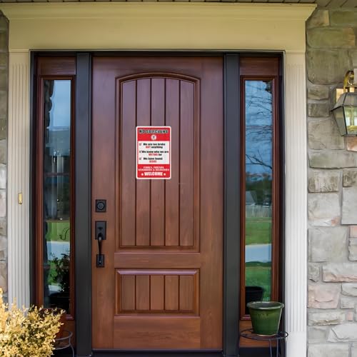 12” x 8” Funny Door Yard Decor Sign, No Soliciting Metal Tin Sign, Gifts for Boys Men Home Room Decor - color: team 1