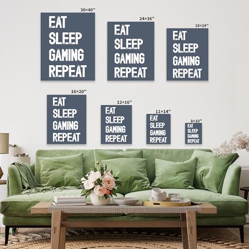 Poster Master 3-Piece Eat Sleep Gaming Repeat Canvas - Gaming Print - Geeky Art - Minimal Video Game Design - Gamer Gift - Great Game Room or Teen Boy's Room Wall Decor - Available in 8x10 to 30x40 - color: Style-15