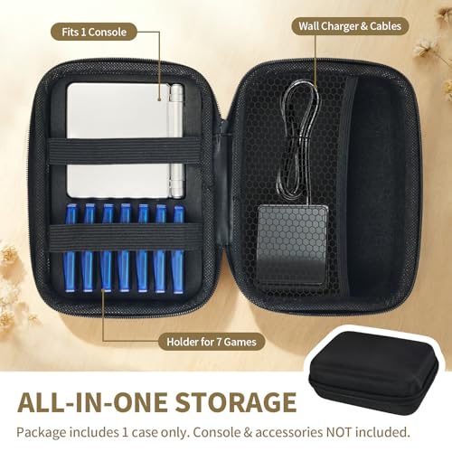 DPVPER Carrying Case for Gameboy Advance SP, Accessories for GBA SP, Hard Storage Portable Bag for GBA SP - Holder for Console, 7 Game Cartridges, Charger & Cables - size: Holds Charger