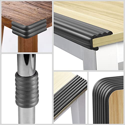 Baby Proofing Edge Corner Protector, 16.4 ft Edge Guards Padding with 3M Adhesive, Extra-Wide Soft NBR Rubber Foam Padding, Furniture,Sharp Edge Safety Corner Edge Bumper Guard-Black - color: Black- 16.4 Feet
