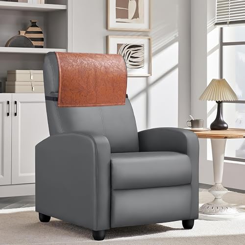 Recliner Headrest Protector,Non Slip Waterproof Headrest Cover,Leather Recliner Headrest Cover for Sofa,Furniture,Living Room,Office Chair(1-Carved Brown) - color: 1-carved Brown