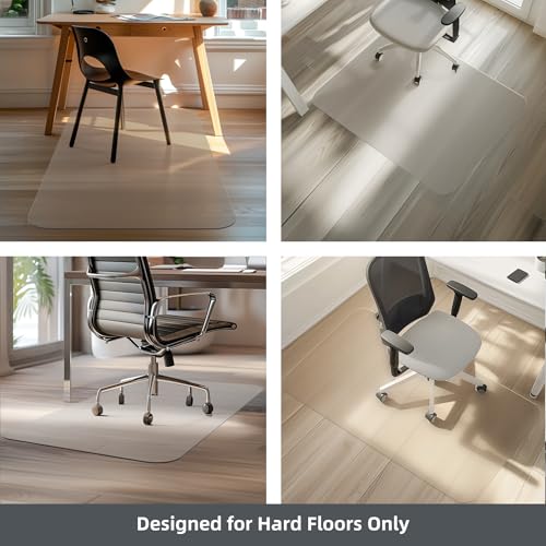 2 Pack Office Chair Mat for Hardwood Floors, 60"x48" Desk Chair Mat for Rolling Chair on Hard Floor, Heavy Duty Floor Protector for Home or Office, Easy Clean and Glide Without Curing - size: 48"×60" Rectangle - 2 PACK