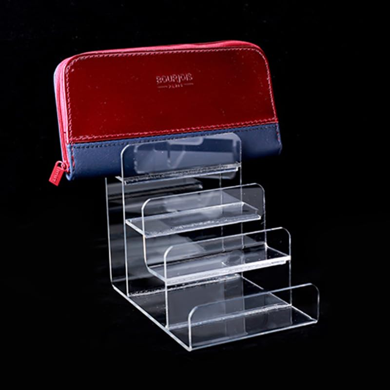 Acrylic Wallet Display Stand Purse Handbag Organizer, Clear Jewelry Riser Display Stand Purse Display Rack, Acrylic Display Shelf for Cosmetic Perfume Jewelry Sunglasses Handbag (2 PCS-4 Tier) - size: 2 PCS-4 Tier