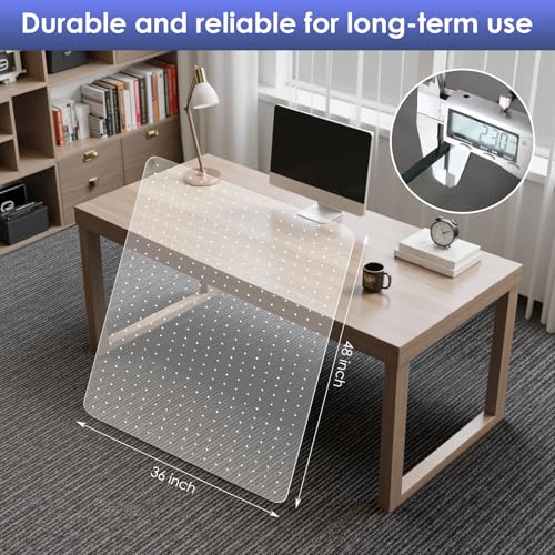 Kuyal Office Chair Mat for Carpet, 2 Pack 36x 48 Clear Heavy Duty Computer Chair Mat, Under Desk Protector Carpeted Floors Mat, Easy Chair Movement,Ship Flat - size: 36" X 48" 2Pack