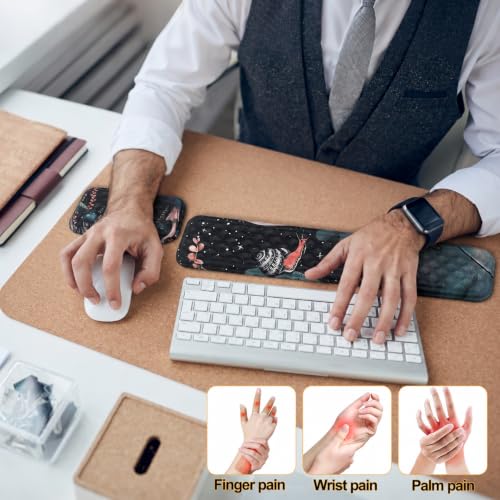 Keyboard Wrist Rest Mouse Wrist Support, Memory Foam Wrist Rest Pad for Computer Laptop, Ergonomic Wrist Cushion Support for Typing Pain Relief, Gaming Home Office, Snail - color: Snail
