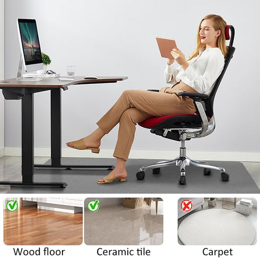 Office Chair Mat for Hardwood Floor&Tile,55"x35" Anti-Slip Desk Chair Mat,Low-Pile Mat,Multi-Purpose Hardwood Floor Protector for Office,Home (Light Grey, 35 * 47IN) - color: Light Grey, size: 55*35IN