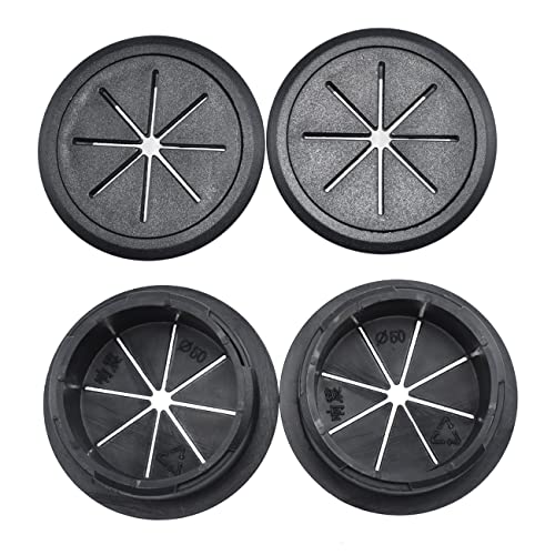 Aifeier ET 2PCS Desk Grommet 2 Inch/50mm Rubber Cable Wire Grommet Cable Hole Cover for Managing and Hiding Office PC Desk Cable Cord (Black) - size: Detachable 2 Inch/50mm(Black)