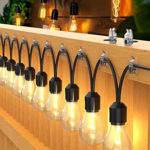Hooks for Outdoor String Lights Clips, Christmas Light Clips Weatherproof, Lights Hanger Hooks for Hanging Christmas Light, Fairy Light, Cable, Holiday Decor - Clear, 50 Pack - color: Clear
