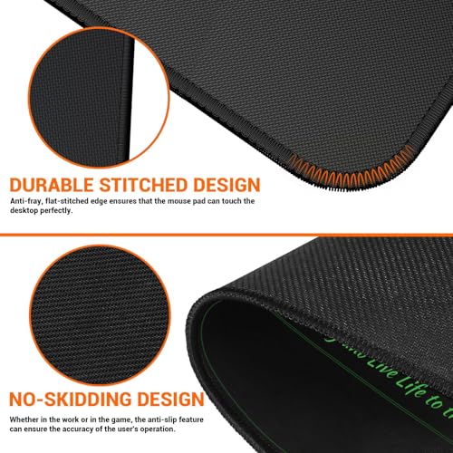 ProbTis Excel Cheat Sheet Desk Pad, Upgraded Pro Version, Excel Shortcuts Mousepad Stitched Edges, Non-Slip Base Keyboard Mats, XXL Giant Mouse Pads for Desk, 35.4”x15.7”, Back to School - color: Excel Pro Version