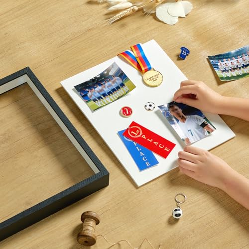 11x14 Shadow Box Picture Frame Display Case with Soft Linen Back-Thickened Panels,Large Black Deep Shadow Box Frame 11x14 for Graduation Flower Medal Pet Photo Craft Memorial Gift - color: Black + Thickened Panel + Foam Packaging, size: 11x14