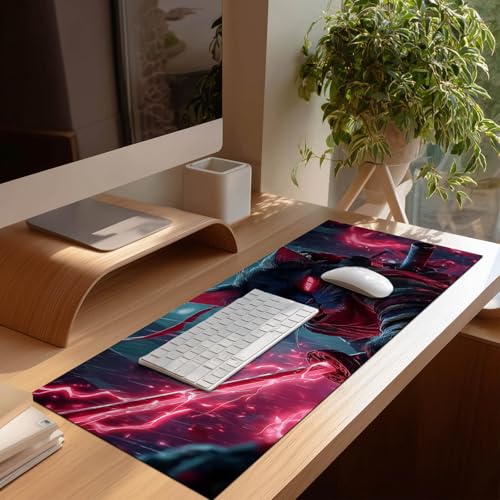 HOMETITUTE Dark Fantasy Cat Art XL Mouse Pad Gaming Mousepad 31.5x11.8 Inch Non-Slip Keyboard Desktop Protector Mat Diatomite Large Mouse Pad for Home and Office Desk Accessories - color: Dark Fantasy Cat Art
