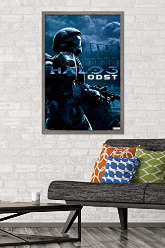 Trends International Halo: ODST - Key Art Wall Poster, 22.375" x 34", Barnwood Framed Version - color: Barnwood Framed Version, size: 34"L x 22.4"W