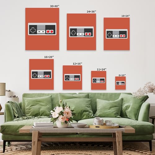 Poster Master 4-Piece Gaming Canvas - Controllers Print - Geeky & Pop Art - Retro Game Consoles Design - Gamer Gift - Colorful Game Room, Man Cave or Boy's Bedroom Decor - Available in 8x10 to 30x40 - color: Style-11