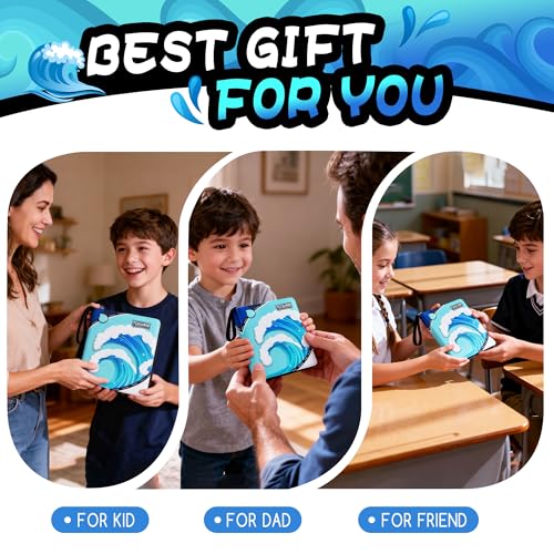 Trading Card Binder 4 Pocket,400 Pocket Card Collection Binder with 50 Removable Sleeves,PU Waterproof Top Card Book,3-Ring Zipper Collectible Trading Card Album for MTG/TCG/Card Holder Gift(Water) - color: Water, size: Small