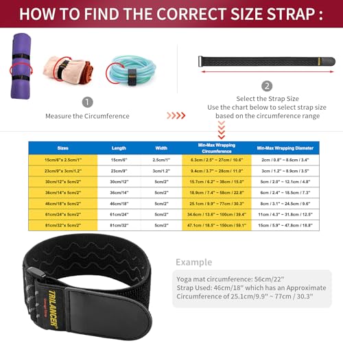 Trilancer Elastic Cinch Straps with Anti-Slip Strips, 2" x 18"(8 Pack) Hook and Loop Storage Strap with Buckle, Bundling Straps for Extension Cords, Cables, Ropes, Hoses, Bike, Boat, Pant Garters - size: 18"(8 pcs)