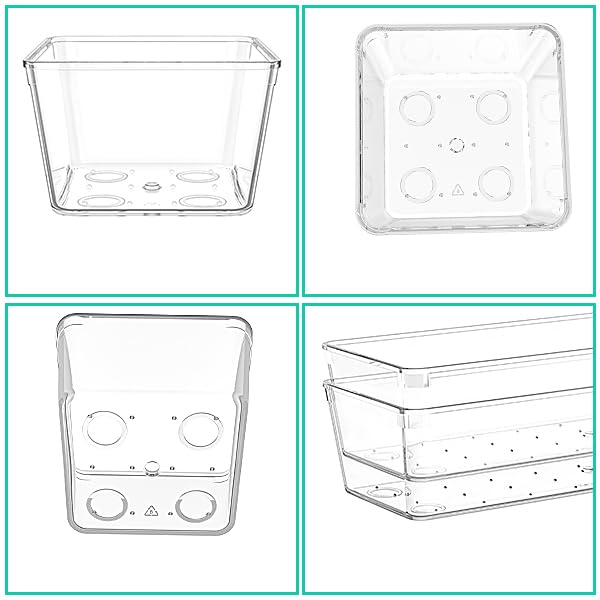 45Pack Makeup Drawer Organizers Set, 4Sizes acrylic desk organizer trays for vanity, bathroom, office, nightstand, junk for kitchen drawer, Versatile plastic drawer divider storage bins - size: S45(3-6-12-24)
