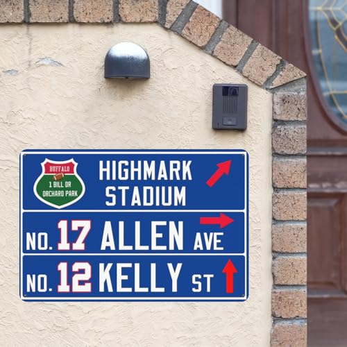 12” x 8” Bill Wall Decor Art Poster, Buffalo Football Metal Tin Sign, Bill Gifts for Boys Men Home Room Decor - color: team 24