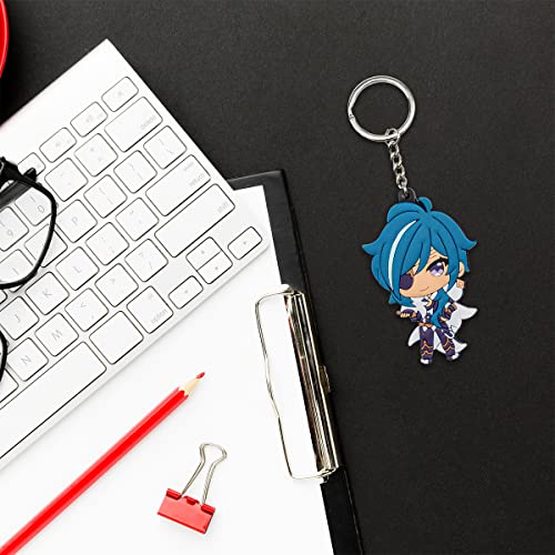 Impact Videogame Colorful Lanyard Keychains Stickers - color: Kaeya