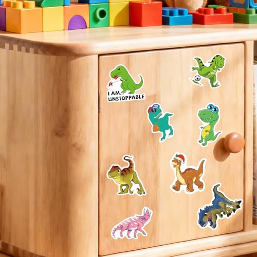 110PCS Cartoon Dinosaur Stickers - Waterproof Cute Dino Decals for Kids Toddlers Boys Girls Teens | Perfect for Teaching Rewards, Dino Party Favors & Holiday Stocking Stuffers - style: Cartoon Dinosaur