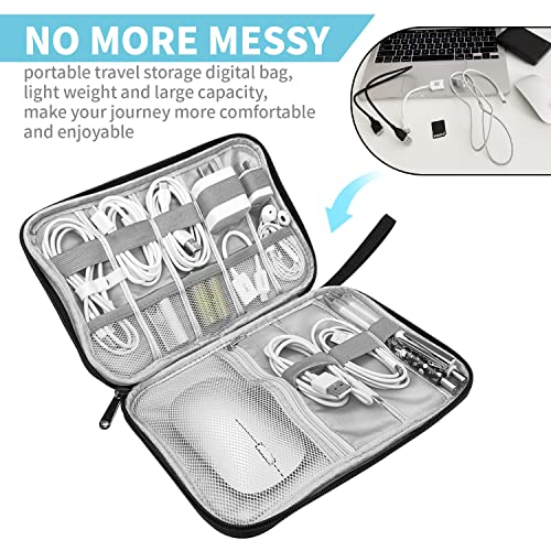 Lcsmaokin Electronics Organizer Travel Case,Electronic Accessories Storage Bag,Portable Waterproof Cable Organizer Bag,with 5 Cable Ties,for Travel,Work-Black - color: A-Black Set, size: Single Layer