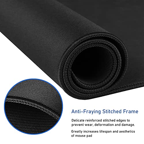 Gaming Mouse Pad, Large Mouse Pad, Waterproof Premium-Textured Mouse Mat, Extended Desk Keyboard Mousepad Non-Slip Mousepad Rubber Base for Game, Office, Esports Pros, Home, 31.5 x 11.8 in, Black - color: Black, size: XL