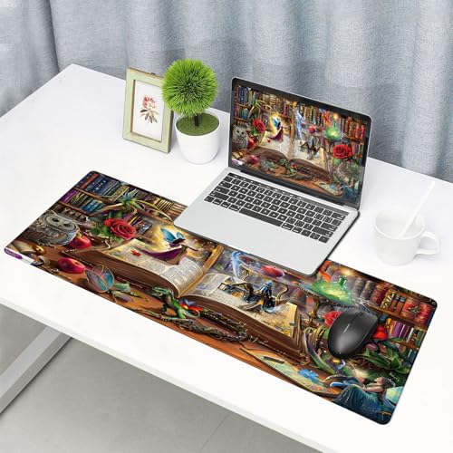 Large Gaming Mouse pad,Bookshelf Anti Slip Rubber Base Mouse pad, Suitable for Computer, Laptop, Office Desk Accessories - color: Bookshelf