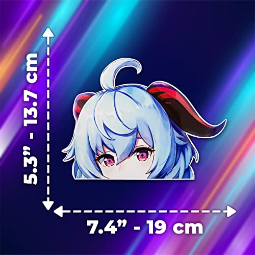 Impact Videogame Colorful Lanyard Keychains Stickers - color: Ganyu