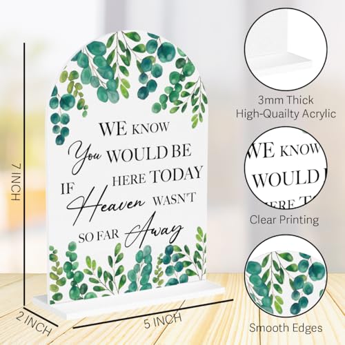 Wedding Memorial Sign We Know You Would be Here Today if Heaven Reserved Signs in Loving Memory Table Wedding Signs for Ceremony and Reception 7 x 5 Inches - color: Know