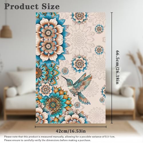 Boho Mandala Hummingbird Print Headrest Cover for Recliner Chair, Washable Headrest Protector for Furniture Slipcovers 16.53 x 26.18 inch Theater Seat Sofa Headrest Protective Cover - color: Boho Mandala Hummingbird