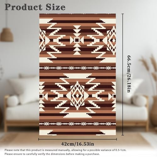 Brown Sofa Headrest Covers Recliner Headrest Protector Cover Aztec Wrinkle Resistant Recliner Couch Head Rest Covers Protector for Sofa Couch 2 Pcs - color: Brown Aztec